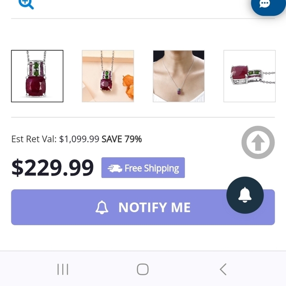 Niassa Ruby and Chrome Diopside Pendant Necklace 20 Inches in Platinum Over 925 - Picture 7 of 9